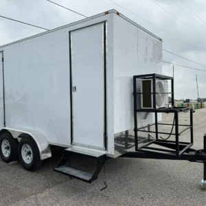 2 Station Portable Restroom Trailer 7′ x 14′ Unisex, Upscale Design