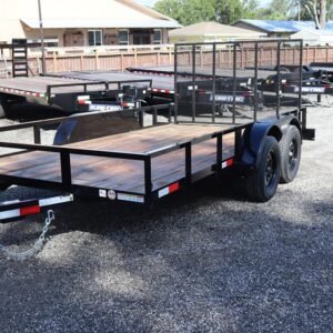 2025 7×14 Heavy Duty Tandem Axle Utility Trailer – 7K, Dexter Axles, Black