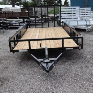 2025 7×14 Tube Top Utility Trailer – 7K Tandem Axle, Black (Sure-Trac)