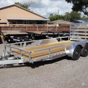 7X16 Aluminum Tube Top Utility Trailer with Spare Carrier