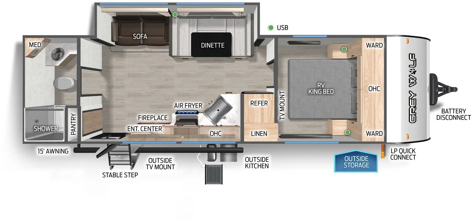 NEW 2025 Forest River Cherokee Grey Wolf 26LK - Image 5